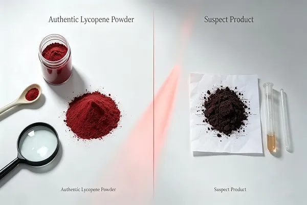 How to distinguish genuine lycopene powder from counterfeit products?